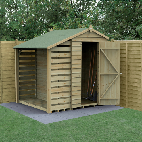 4Life Apex Shed 4X6 - Single Door - No Windows -  With Lean-To (Home Delivery)