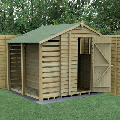 4Life Apex Shed 5X7 - Single Door - 2 Window -  With Lean-To (Installed)
