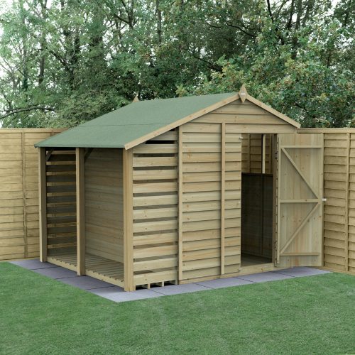 4Life Apex Shed 6X8 - Single Door - 2 Window -  With Lean-To (Installed)
