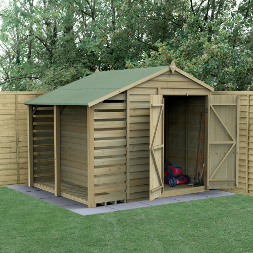 4Life Apex Shed 6X8 - Double Door - No Windows -  With Lean-To (Home Delivery)
