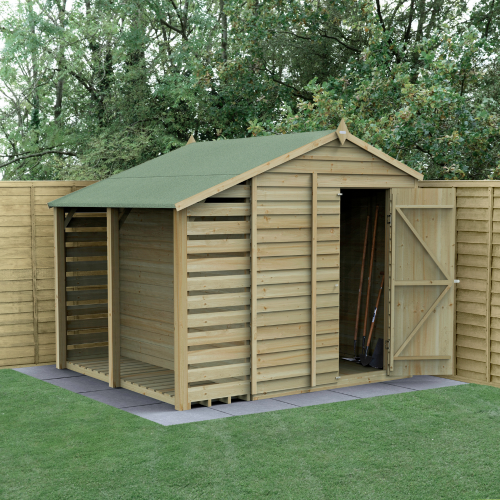 4Life Apex Shed 6X8 - Single Door - No Windows -  With Lean-To (Installed)