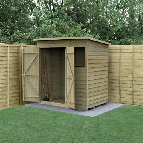 4Life Pent Shed 6X4 - 1 Window - 1 Window - Double Door (Home Delivery)