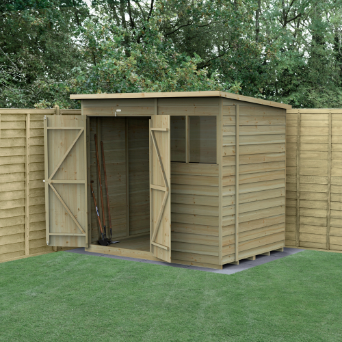 4Life Pent Shed 7X5 - 2 Windows - Double Door (Home Delivery)