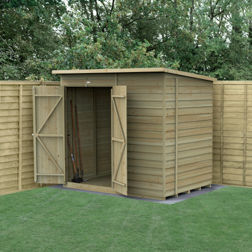 4Life Pent Shed 7X5 - No Windows - Double Door (Home Delivery)
