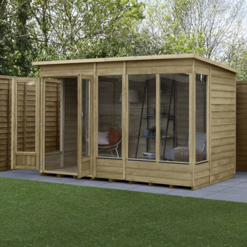4Life Pent Summerhouse 10X6 - Double Door - 5 Window (Home Delivery)
