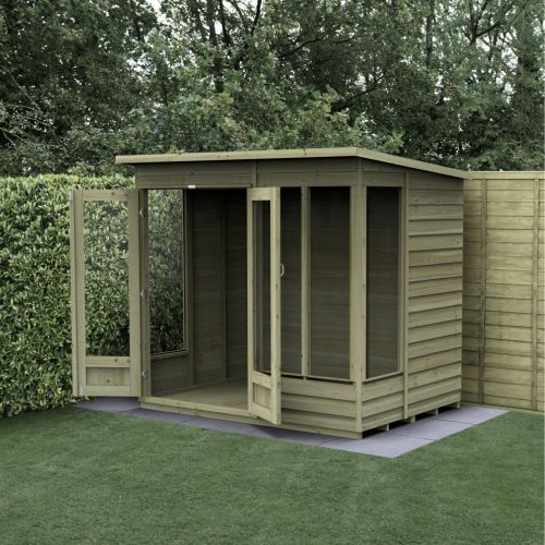4Life Pent Summerhouse 7X5 - Double Door - 4 Window (Home Delivery)