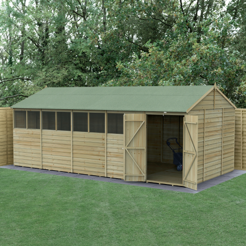 4Life Reverse Apex Shed 20X10 - Double Door - 8 Windows (Installed)