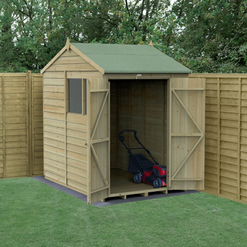 4Life Reverse Apex Shed 5X7 - Double Door - 2 Windows (Installed)