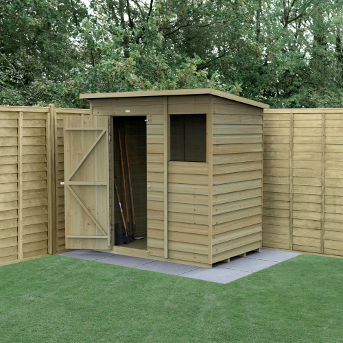 4Life Reverse Apex Shed 6X4 - Single Door - 1 Window (Installed)