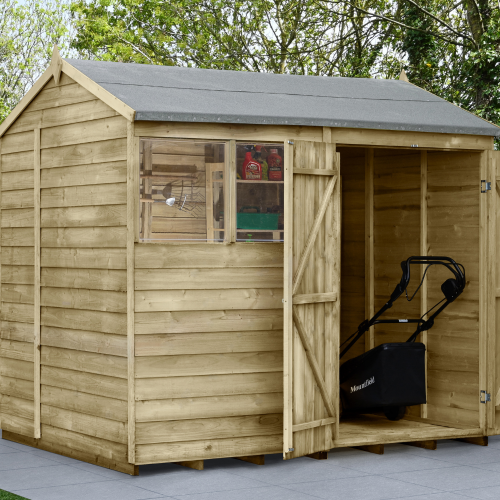 4Life Reverse Apex Shed 8X6 - Double Door - 2 Windows (Installed)
