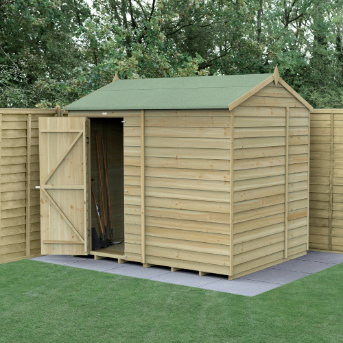 4Life Reverse Apex Shed 8X6 - Single Door - No Windows (Home Delivery)