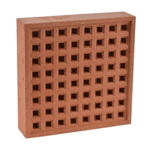 Square Hole Clay Air Brick "9 x "9 Red Terracotta