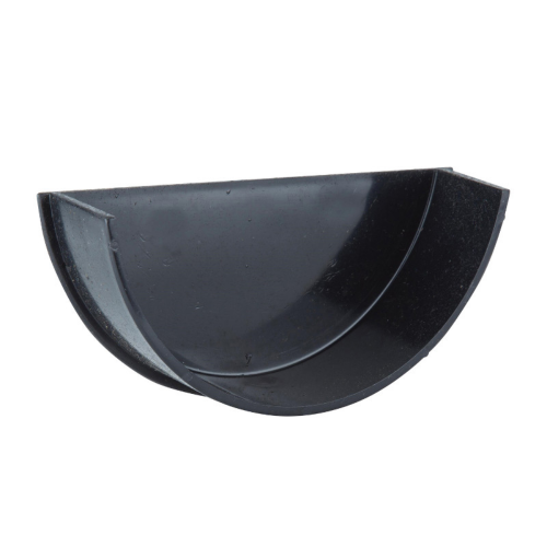 112mm Half Round Internal Gutter Stop End Black