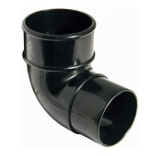 68mm Round Downpipe Offset 90Deg Bend Black
