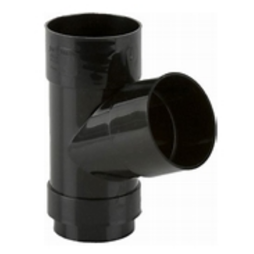 68mm Round Downpipe 112.5Deg Branch Black