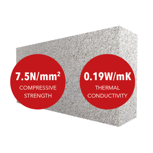 Mannok Thermalite Aircrete Sevon 100mm 7.5n/mm2 High Stregnth Block 