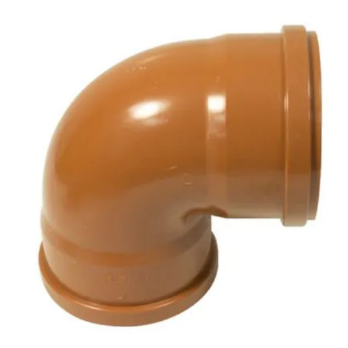 110mm Underground 87.5Deg Bend Double Socket Terracotta