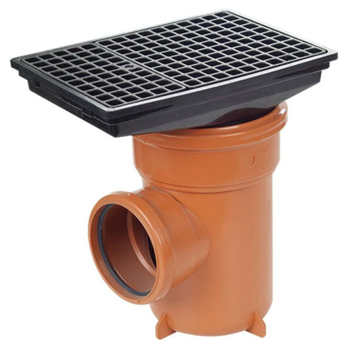 110mm Underground Bottle Gulley Rectangular Terracotta