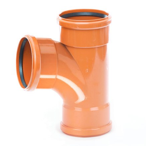 110mm Underground 87.5Deg  Branch Double Socket Terracotta