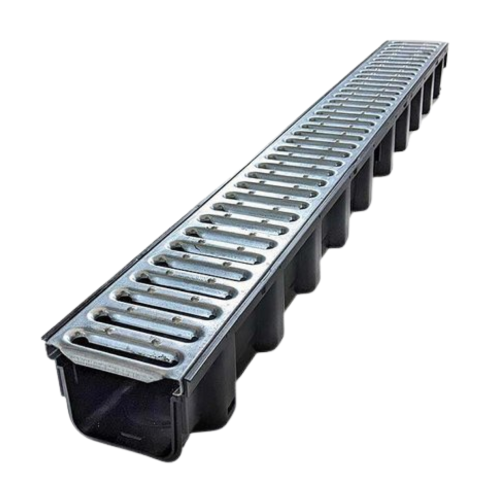 Drainage Channel With Galvanised Grate 1m
