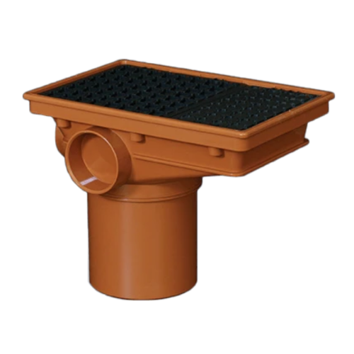 110mm Underground Integral Hopper Rectangular Terracotta