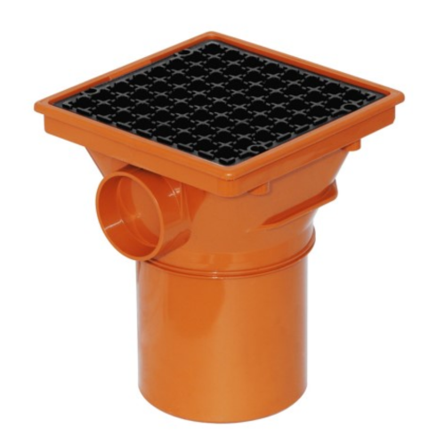 110mm Underground Integral Hopper Square Terracotta