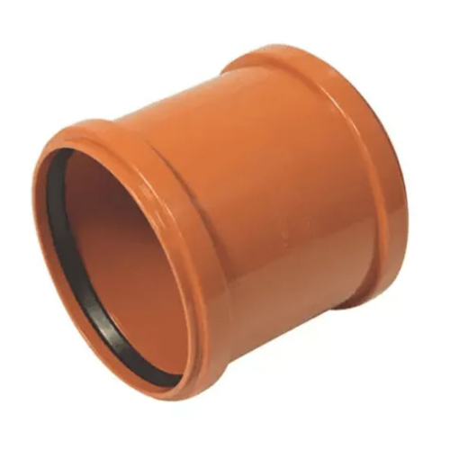 110mm Underground Double Socket Coupling Terracotta
