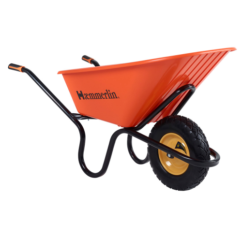 Haemmerlin Crusader Puncture Free Orange Wheelbarrow 120L
