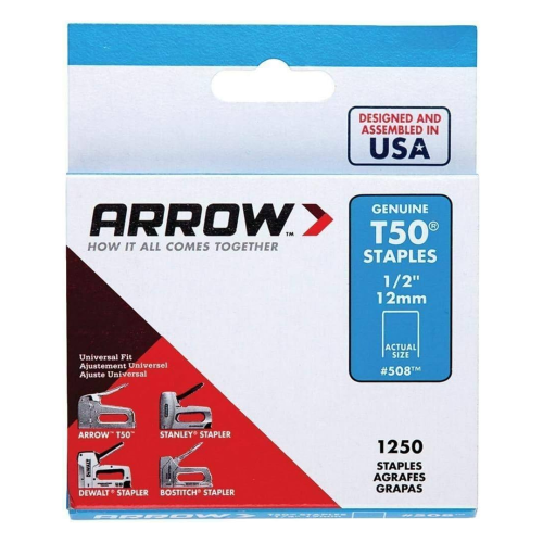 Arrow Staples T50 12mm 1250Pack