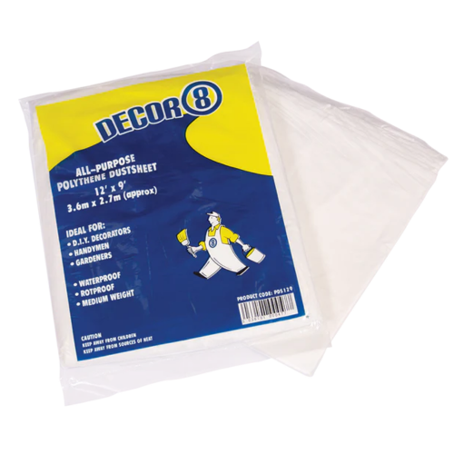 Bond It Clear Polythene Dust Sheet 12ft x 9ft