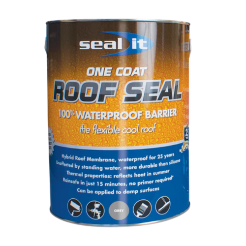 Bond It Seal It Liquid Membrane Coat Roofing Waterproof Hybrid Roof Barrier  Black 5L