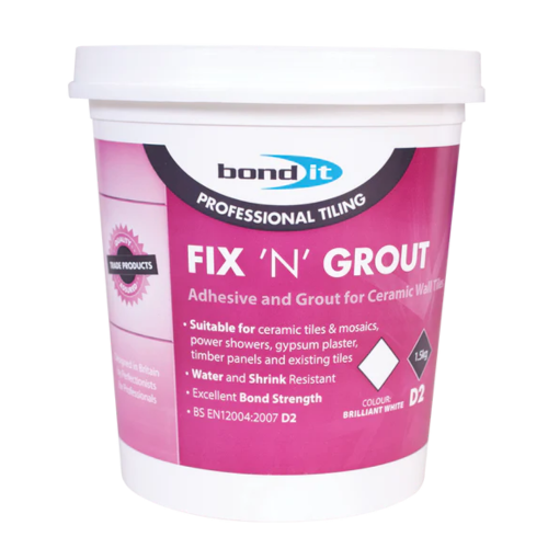 Bond It White Fix N Grout Tile Adhesive 1.5kg