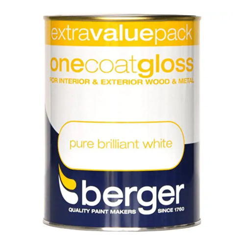 Berger One Coat Gloss Brilliant White 1.25L