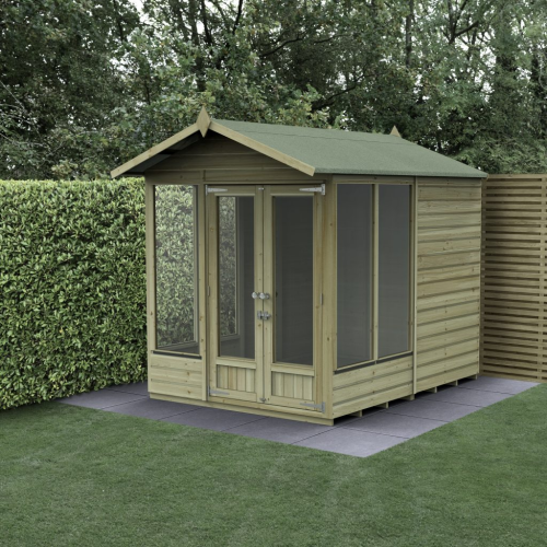 Beckwood Apex Summerhouse 6X8 - Double Door - 5 Windows (Installed)