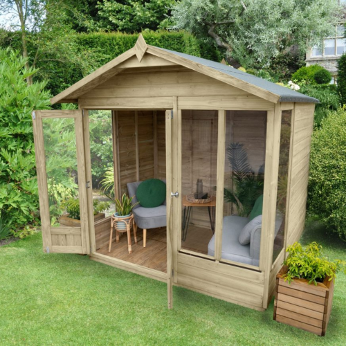 Beckwood Apex Summerhouse 7X5 - Double Door - 4 Windows (Installed)
