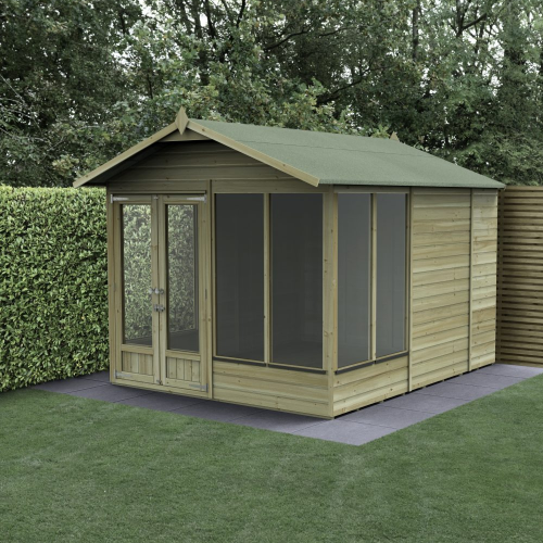 Beckwood Apex Summerhouse 8X10 - Double Door - 6 Windows (Installed)