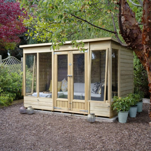 Beckwood Apex Summerhouse 10X6 - Double Door - 5 Windows (Home Delivery)