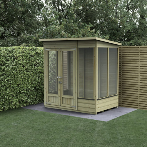 Beckwood Pent Summerhouse 6X4 - Double Door - 5 Windows (Home Delivery)