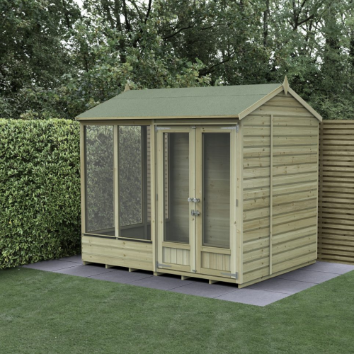 Beckwood Reverse Apex Summerhouse 8X6 - Double Door - 5 Windows (Home Delivery)