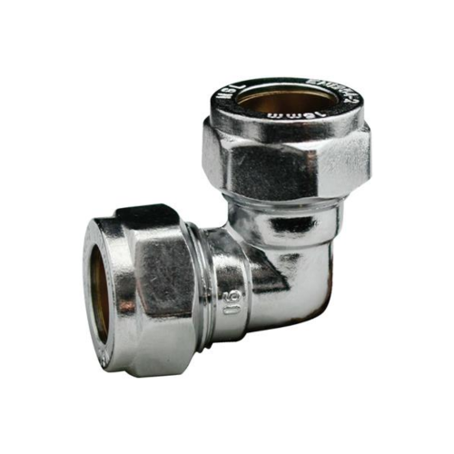 Compression Elbow Chrome Plated 15mm