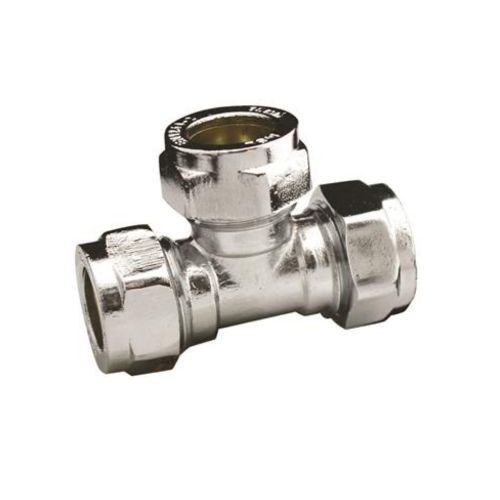 Compression Equal Tee Chrome Plated 15mm