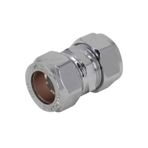 Compression Coupling Chrome Plated 22mm