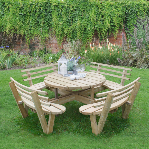 Circular Picnic Table With Seat Backs (Home Delivered)