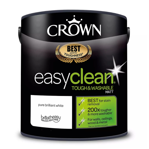 Crown Easyclean Matt Emulsion Brilliant White 2.5L