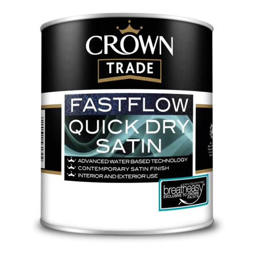Crown Trade Fastlow Quick Dry Satin White 1L