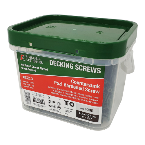 Forgefix Timber Decking Screw Pozi 4.5 x 60mm Green Qty 1000