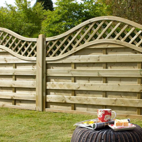 1.8M X 1.2M Pressure Treated Decorative Europa Plain Fence Panel - Pack Of 3 (Home Delivery)