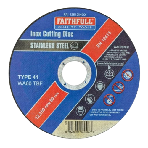 Faithfull Stainless Steel Inox Cutting Disc 115mm