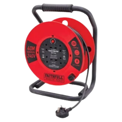 Faithfull 40m 4 Socket Cable Reel 13A