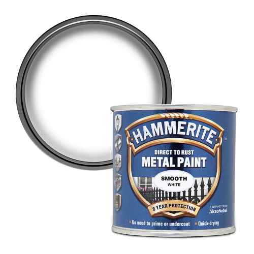 Hammerite Smooth White Metal Paint 250ml